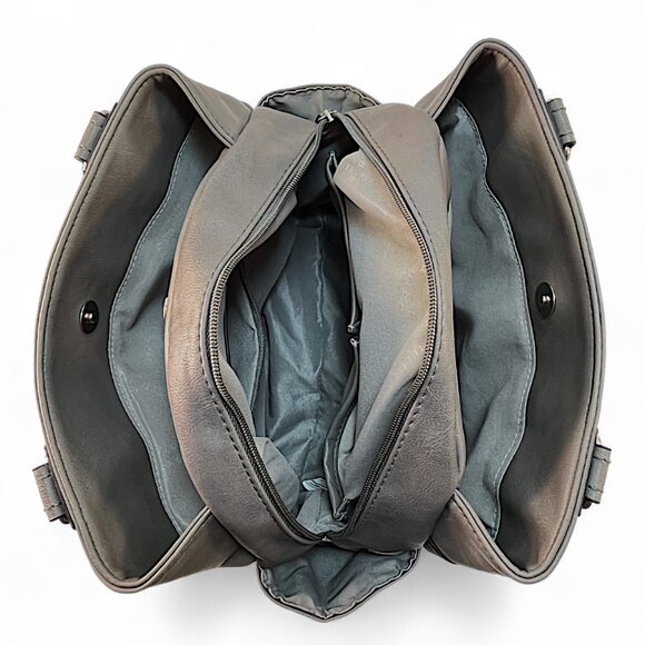 Rosetti Midtown Shoulder Bag Gray 2 Handles 11.5 Drop 11" x 8.5" - Picture 9 of 13